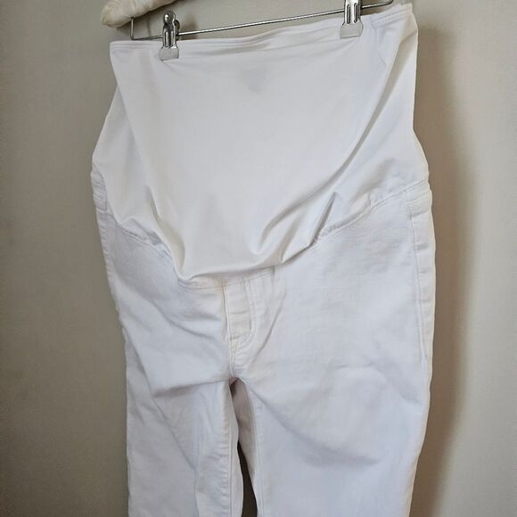 J.Crew Jeans White Denim Maternity Signature Stretch Casual Neutral Size 29 - Picture 4 of 11
